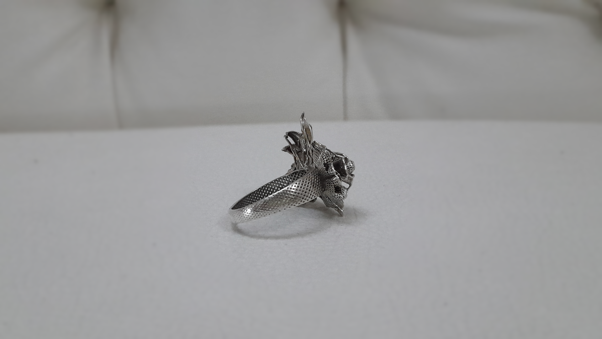 Vintage Floral Silver Ring, Hand-Finished by Beech Wylde