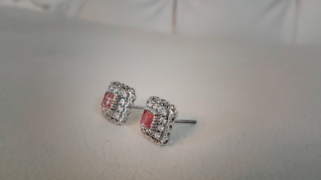 Pink Tourmaline Studs