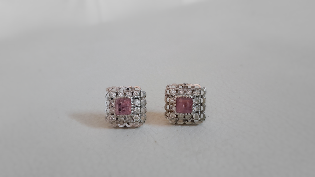 Pink Tourmaline Studs