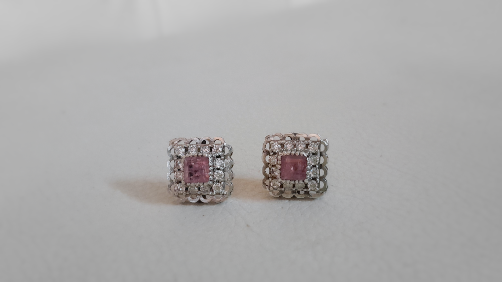 Pink Tourmaline Studs