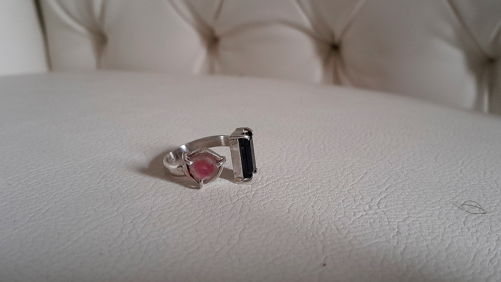 Watermelon and Indicolite Tourmaline Ring
