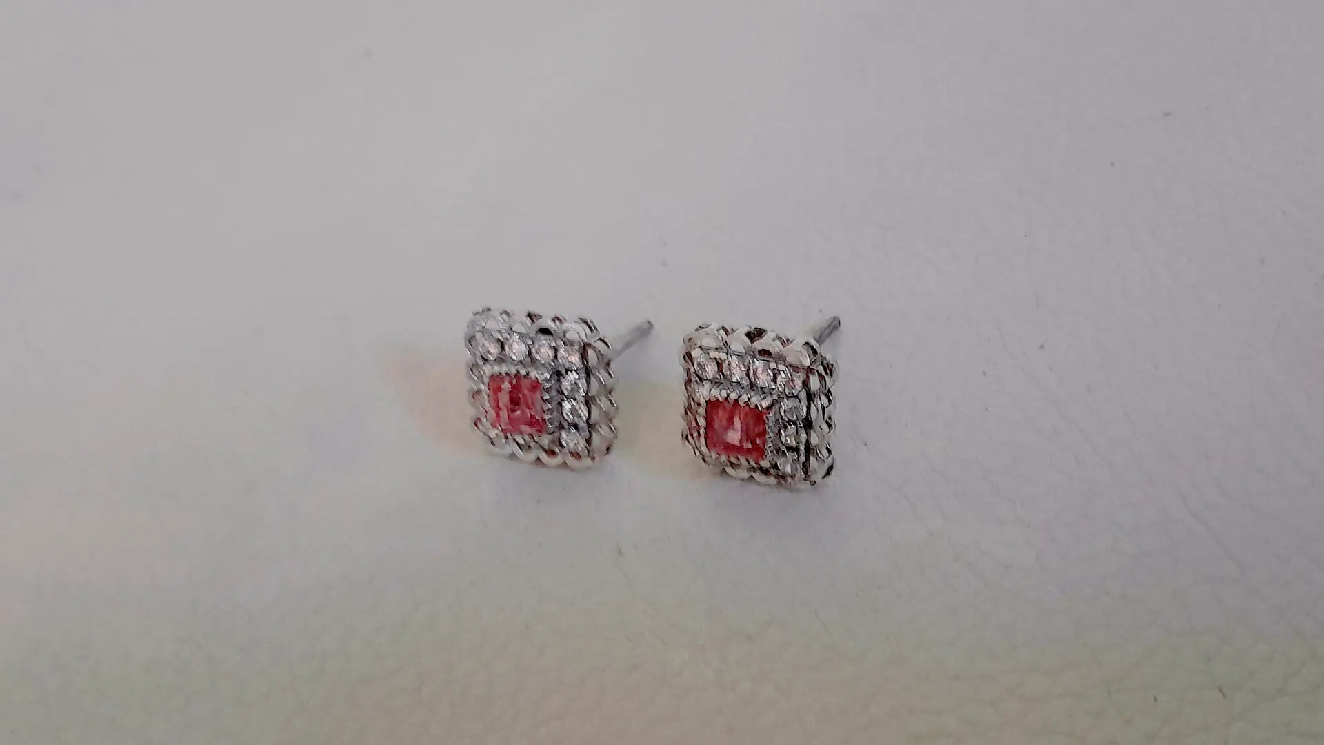 Pink Tourmaline Studs. Hand-Finished by by Beech Wylde