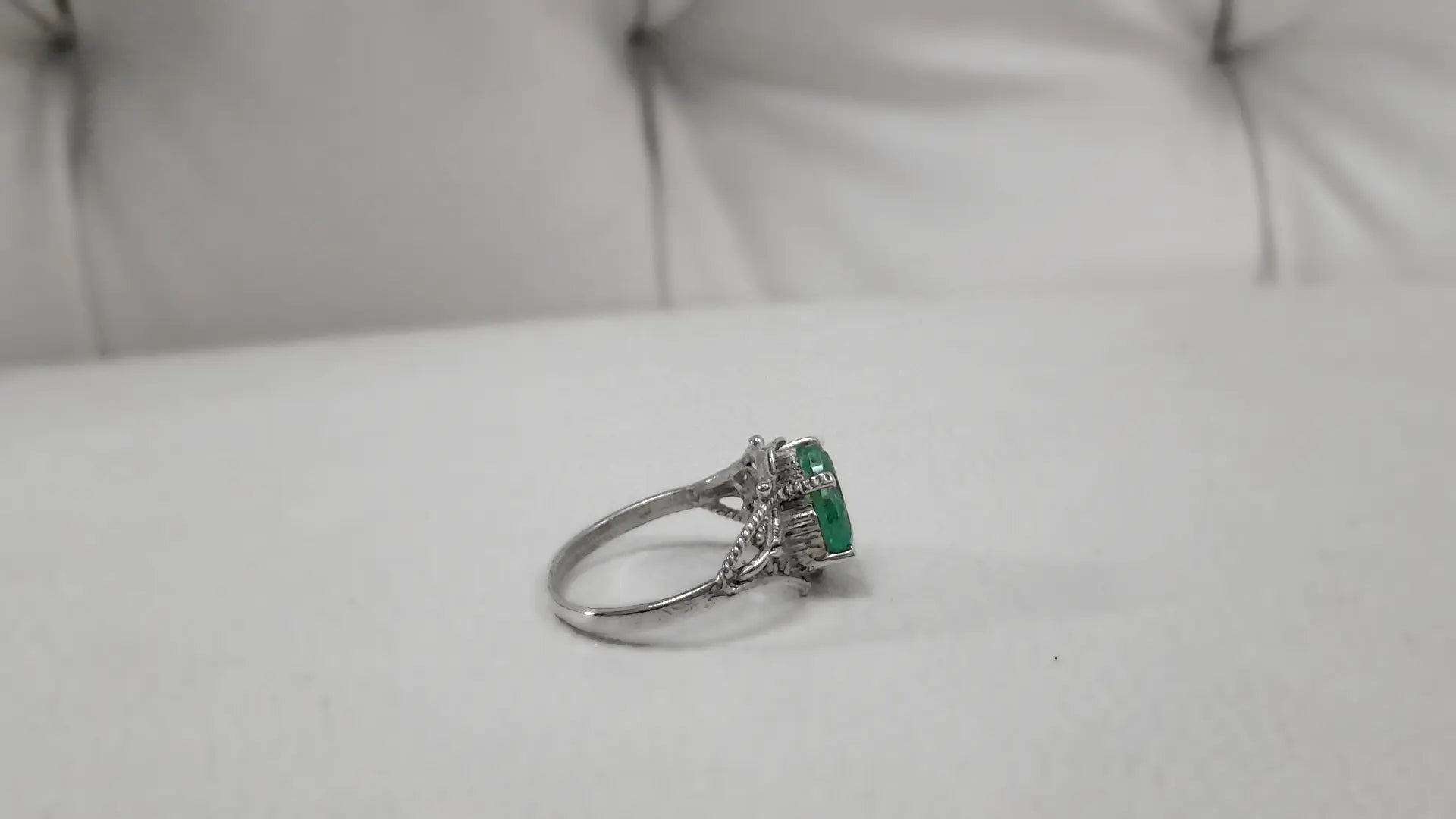 2.3 CT Emerald Promise Ring, Hand-Finished by Beech Wylde.