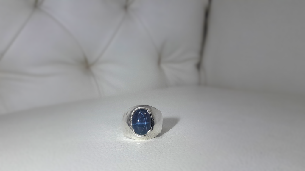 7 ct Blue Star Sapphire Ring