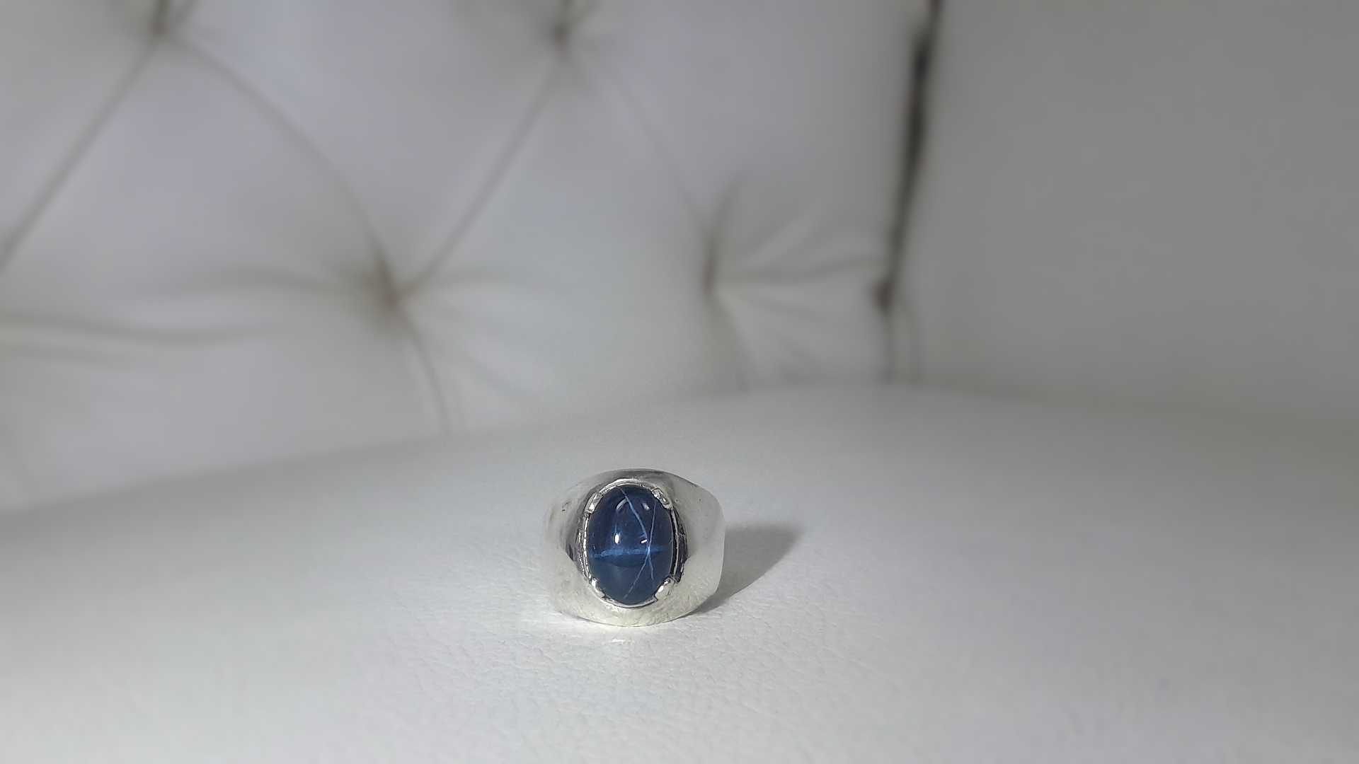 7 ct Blue Star Sapphire Ring
