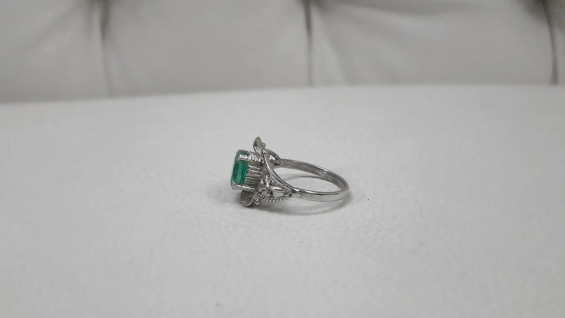 2.3 CT Emerald Promise Ring, Hand-Finished by Beech Wylde.