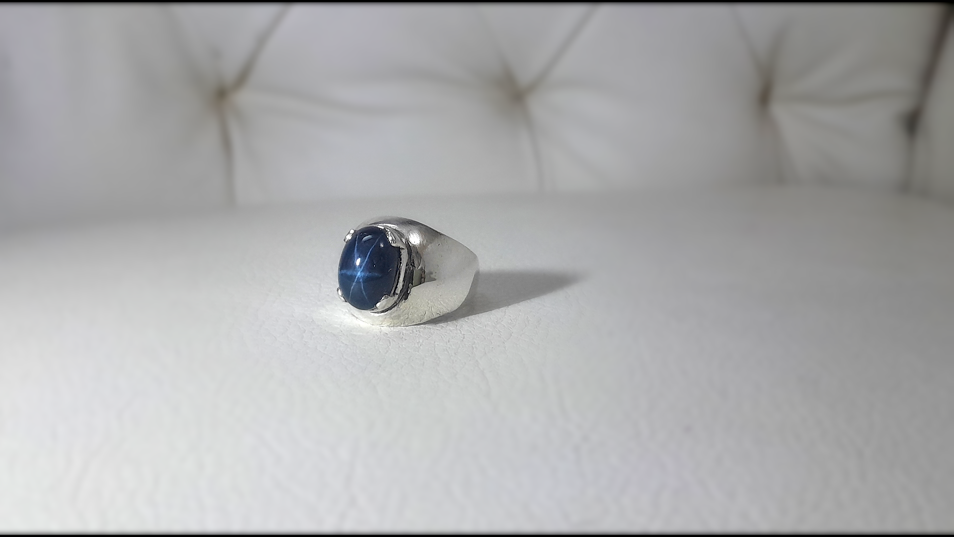 7 ct Blue Star Sapphire Ring