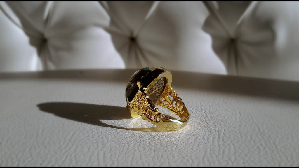 57 Carat Natural Nishapur Turquoise Ring, Hand-Finished by Beech Wylde.