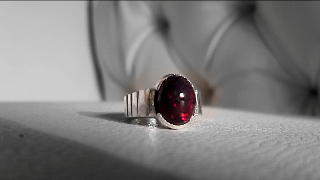 Rare Red Fire Black Opal — Collector Gem by Beech Wylde