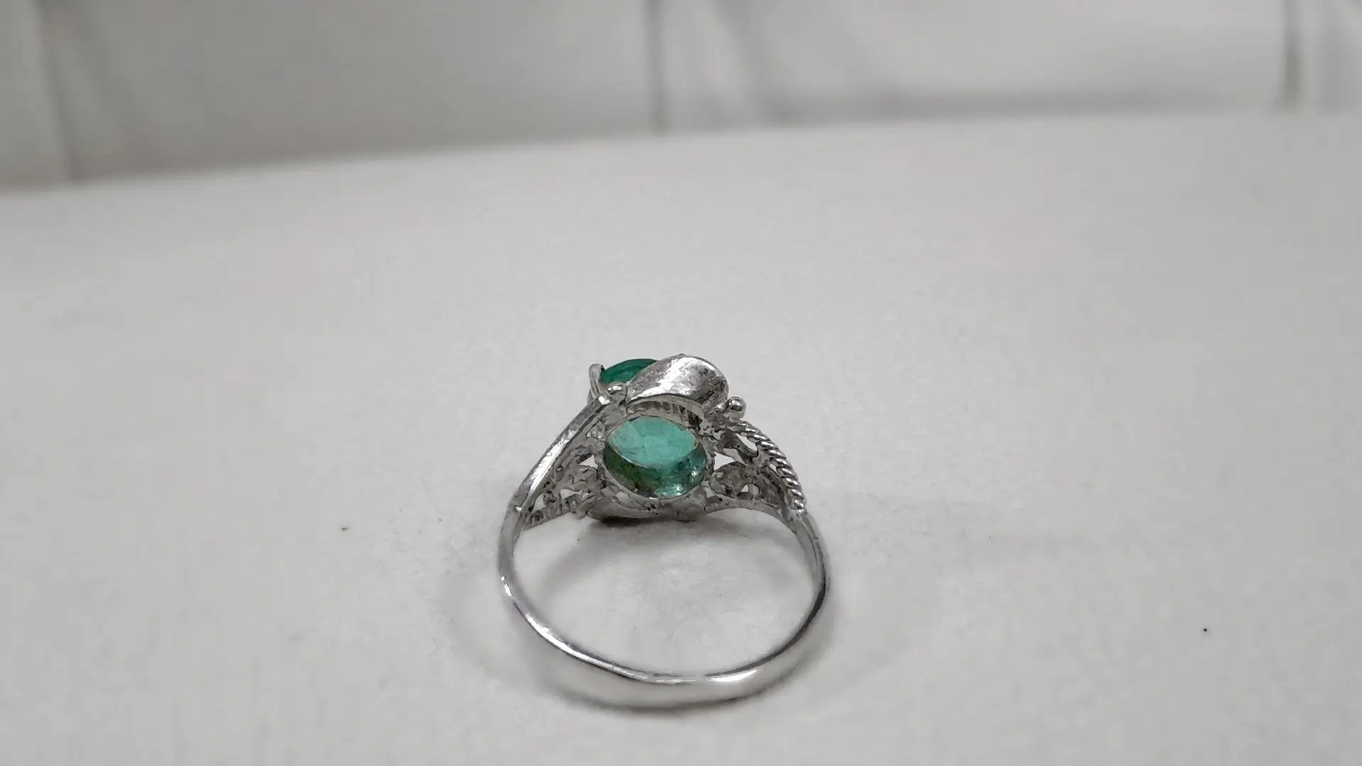 2.3 CT Emerald Promise Ring, Hand-Finished by Beech Wylde.