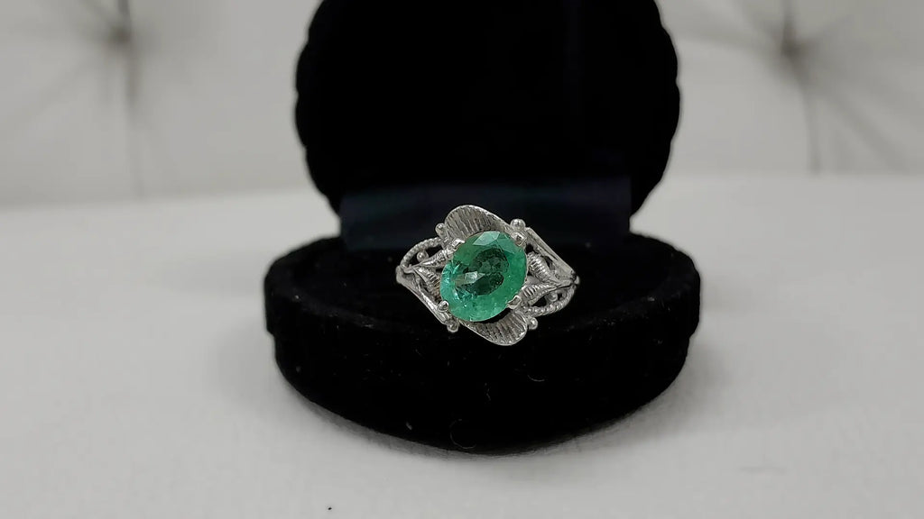 2.3 CT Emerald Promise Ring, Hand-Finished by Beech Wylde.