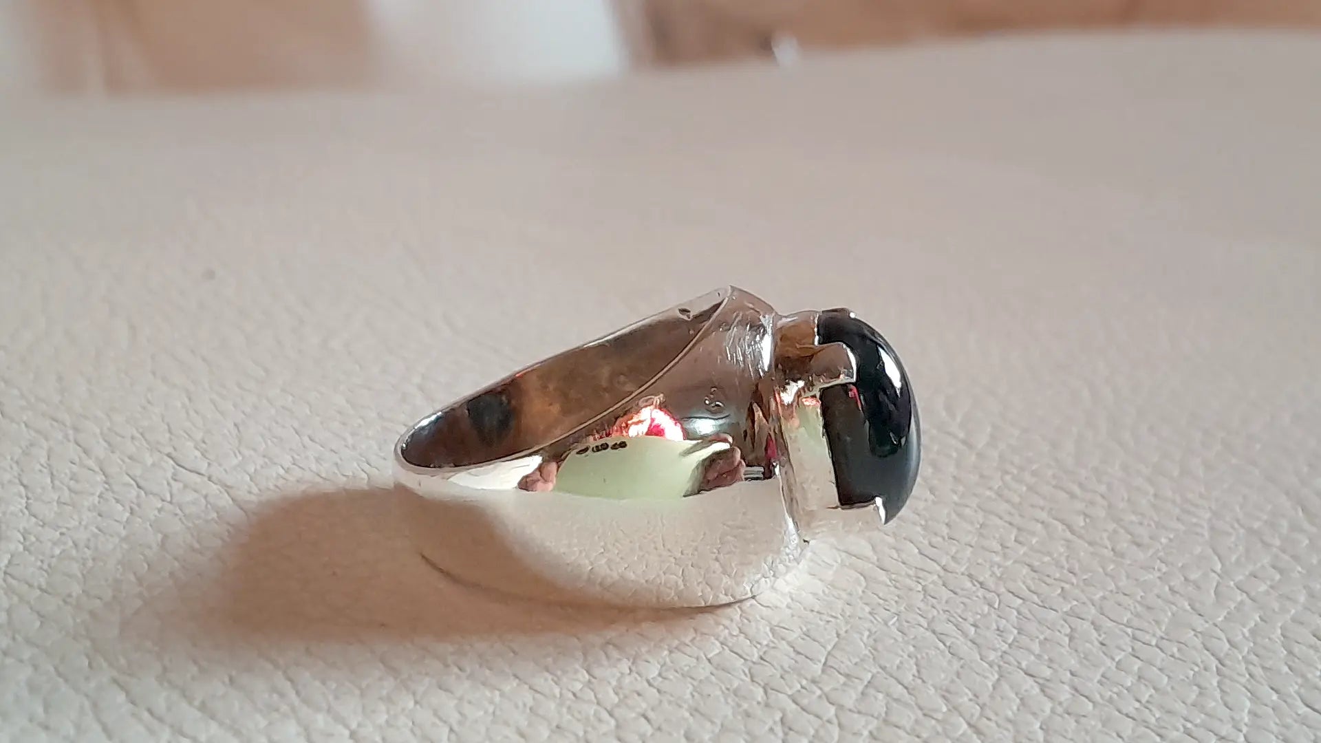 7 ct Blue Star Sapphire Ring, 925 Silver, Hand-Crafted by Beech Wylde