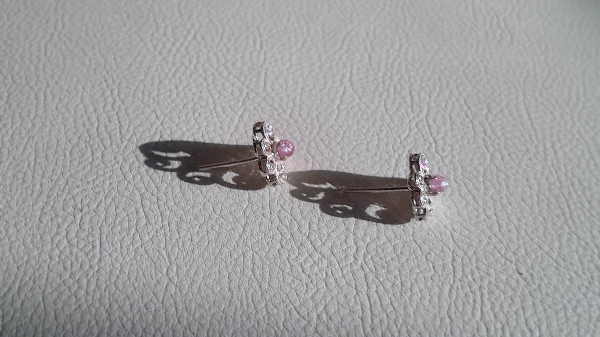 Pink Tourmaline Heart Studs – Handmade Elegance | Beech Wylde