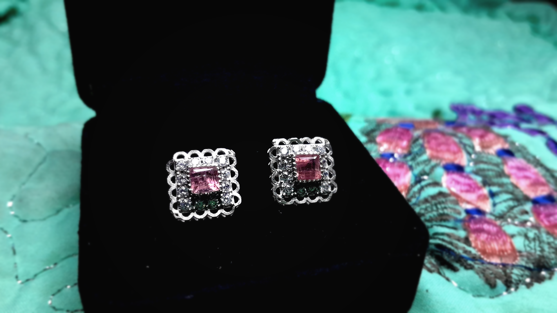 Pink Tourmaline Studs