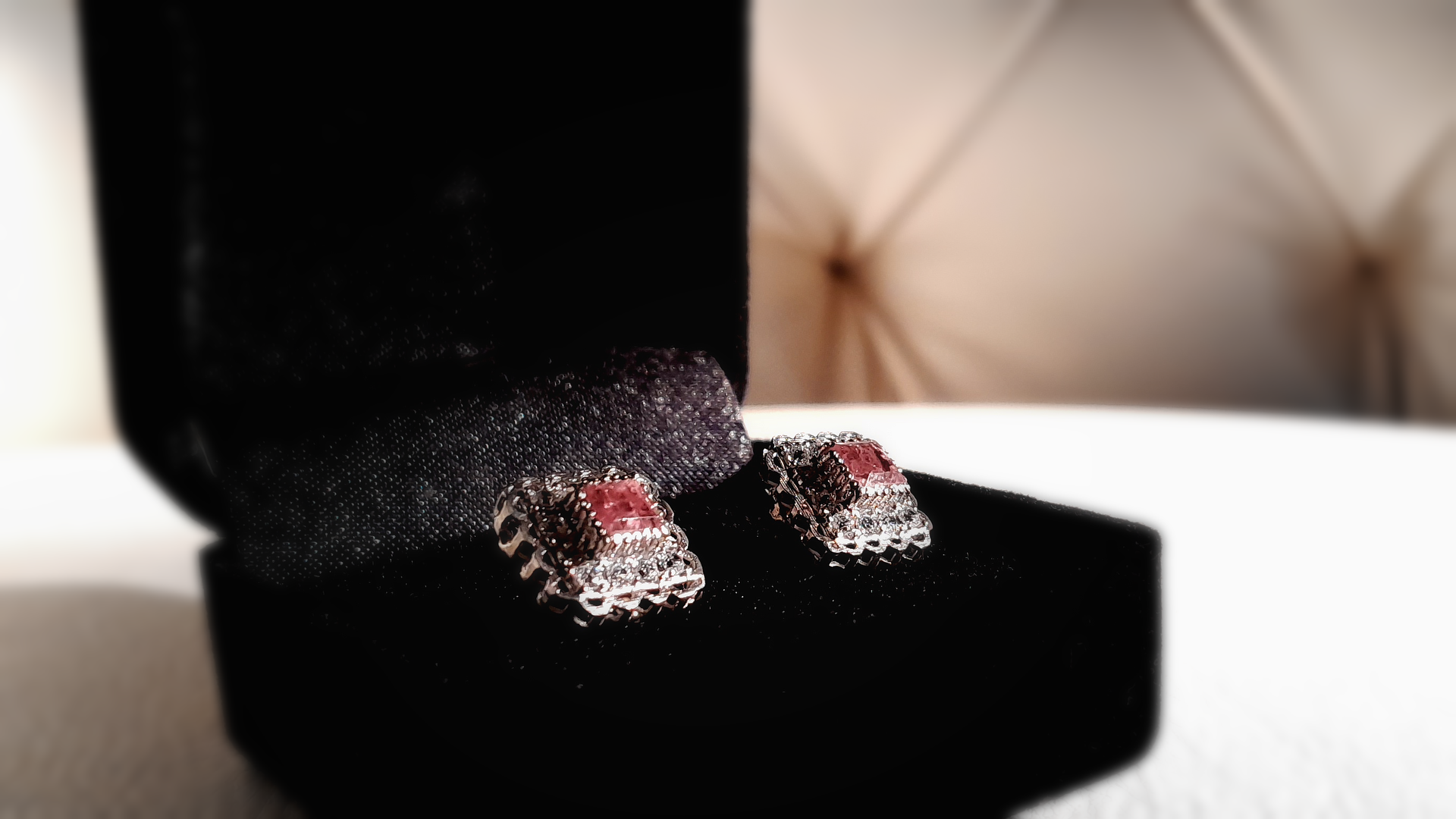 Pink Tourmaline Studs